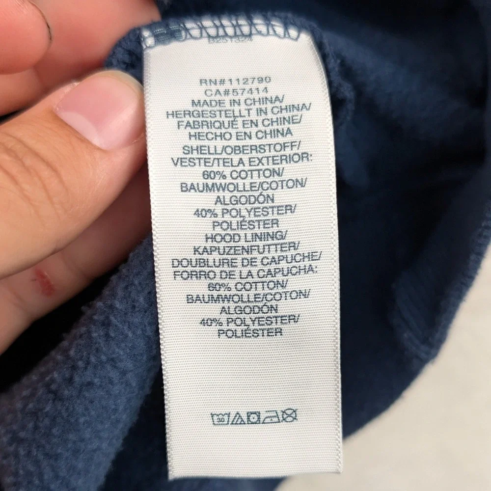 True Religion Hoodie Men's L Navy Blue Fleece Streetwear Relaxed Fit Pullover
